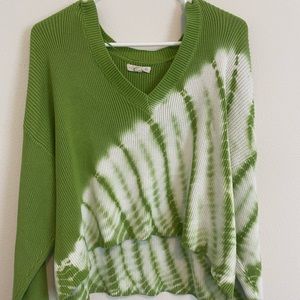 Green V neck Knit Sweater